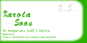 karola soos business card